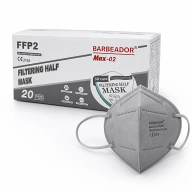 Barbeador respirátor FFP2, šedý, 20 ks, po expiraci 2023