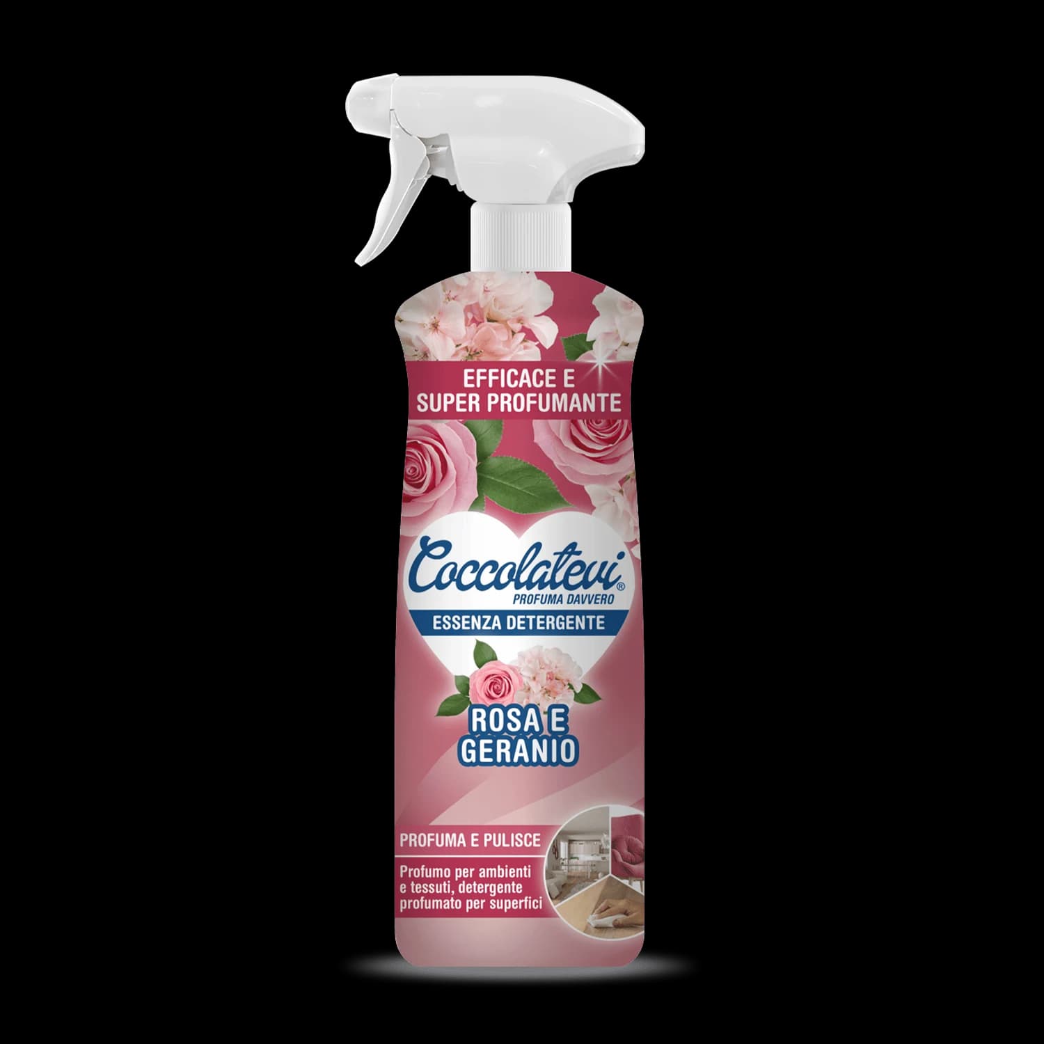 Coccolatevi Essenza univerzálne čistič Růže a pelargonie, 750 ml