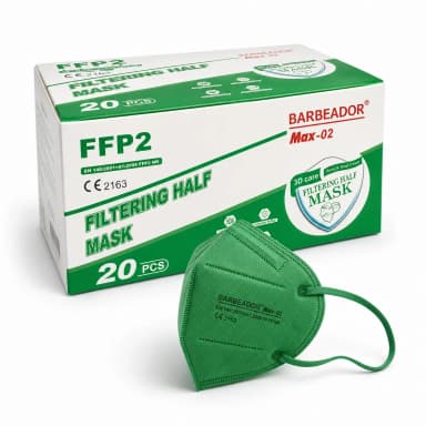Barbeador respirátor FFP2, zelený, 20 ks, po expiraci 2023