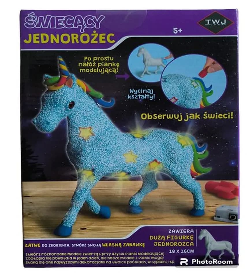 Kreativní sada, svítící jednorožec