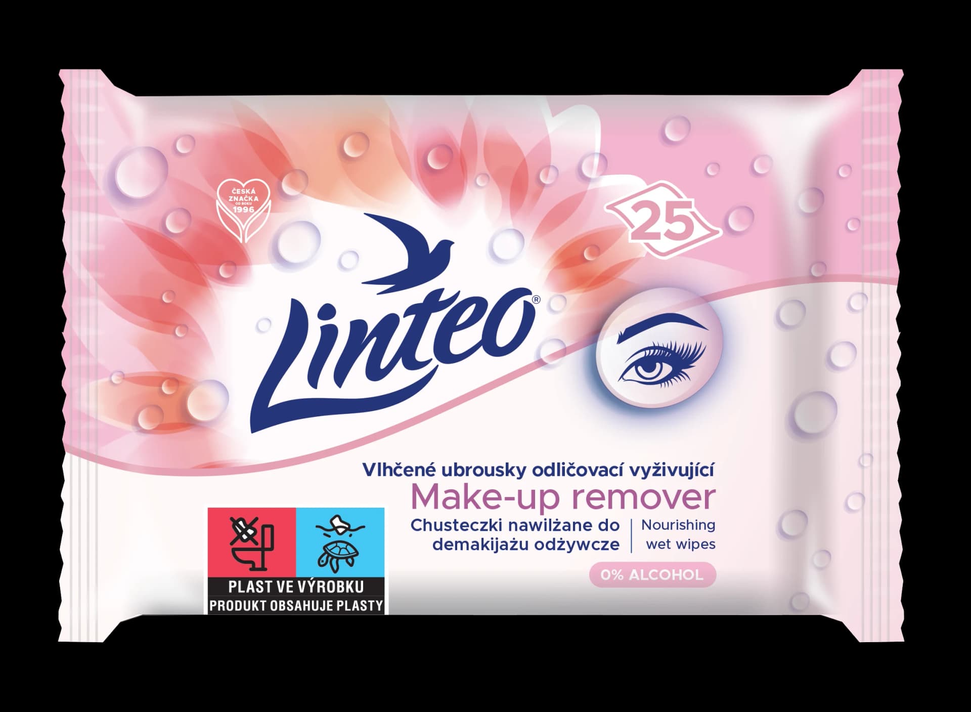 Linteo odličovací a vyživující vlhčené ubrousky, 25 ks