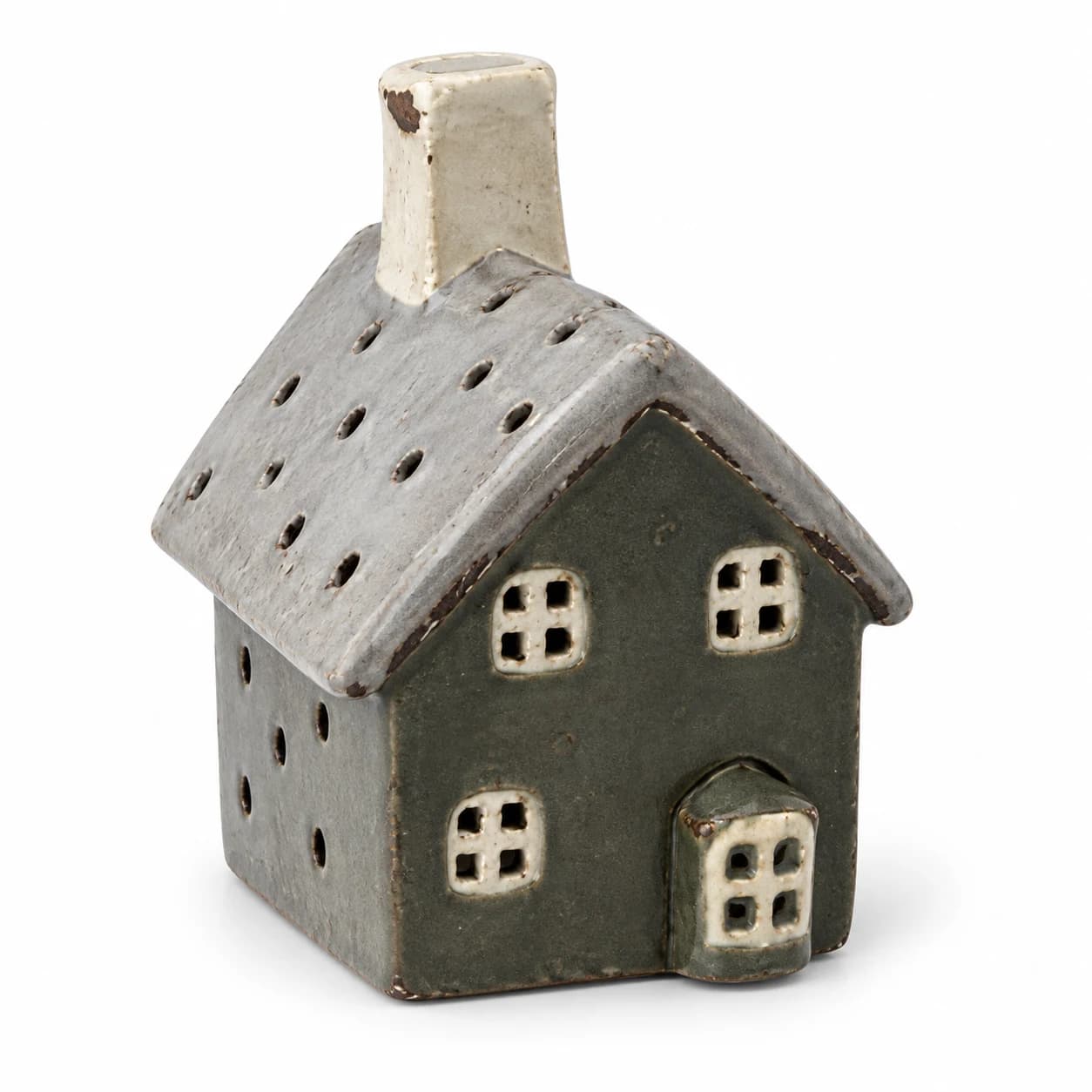 Keramický domeček na čajovou svíčku HYRS231609, 12,5 cm