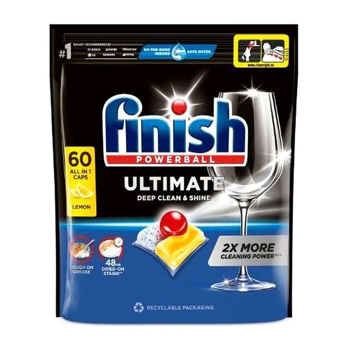 Finish Powerball Ultimate All in 1 Lemon kapsle do myčky, 60 ks