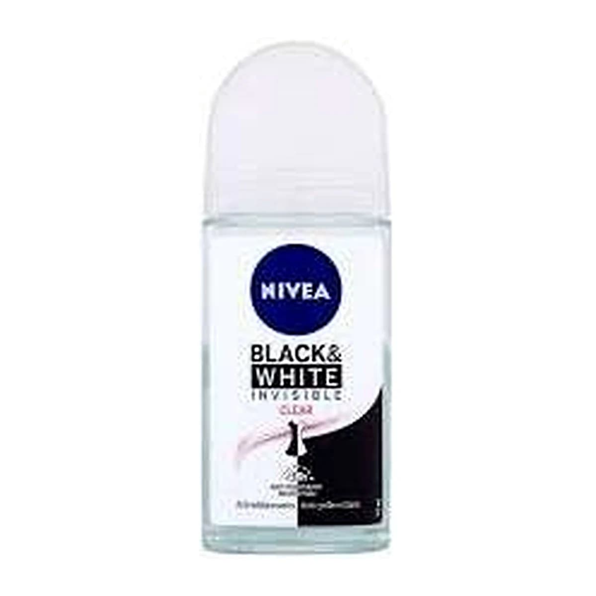 Nivea Black & White Invisible Clear kuličkový antiperspirant, 50 ml