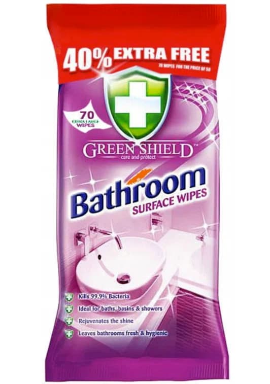 Green Shield Bathroom vlhčené čisticí ubrousky do koupelny, 70 ks