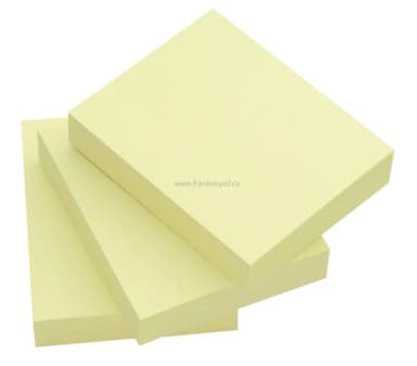 Samolepicí bloček 38 x 51 mm, žlutý, 100 lístků, 1ks