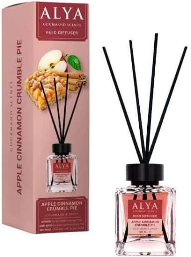 ALYA tyčinkový aroma difuzér Gourmand Apple Cinnamon Crumble Pie, 100 ml