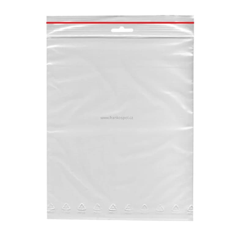 ZIP sáčky 100 × 150 mm s eurozávěsem, 100 ks