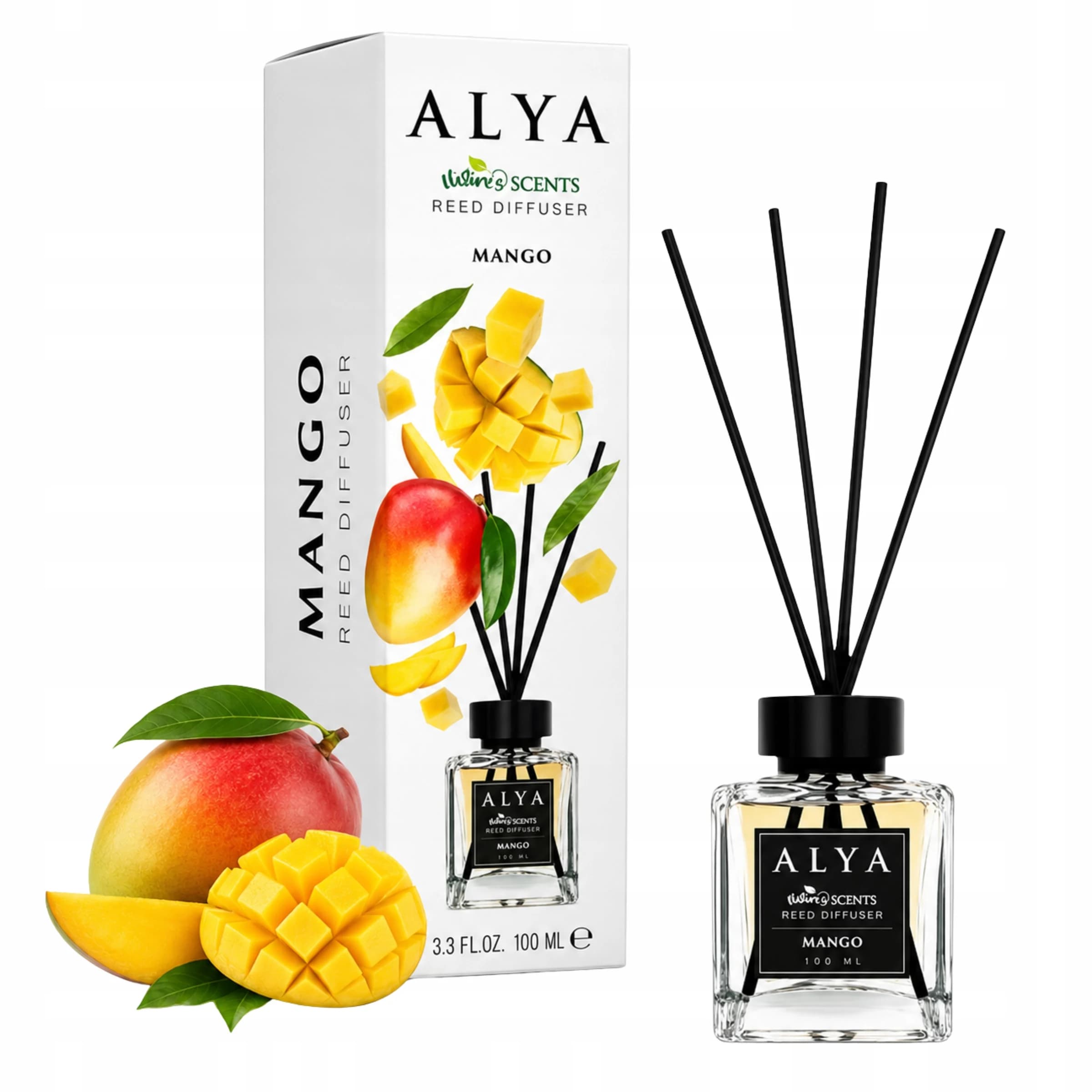 ALYA tyčinkový aroma difuzér Mango, 100 ml