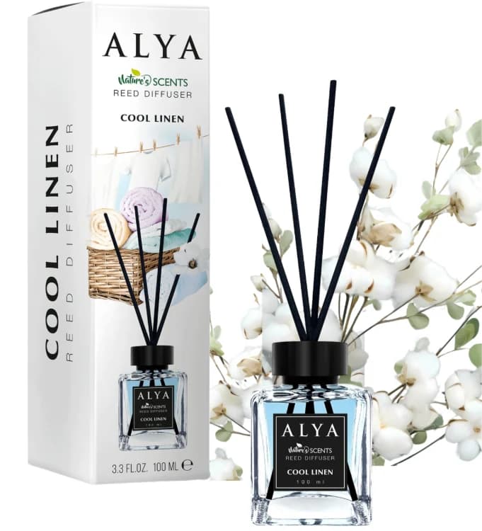 ALYA tyčinkový aroma difuzér Cool Linen, 100 ml