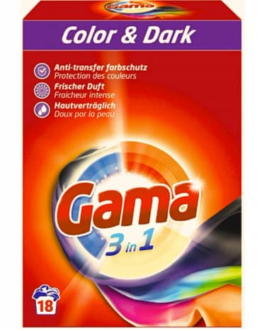 Gama Color & Dark prací prášek, 1,08 kg / 18 praní
