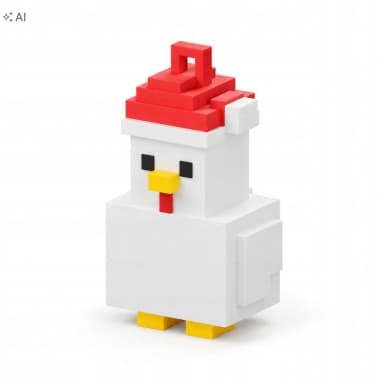 Slepička vánoční ozdoba na stromeček kostková 6 cm BLOCKBUILDER