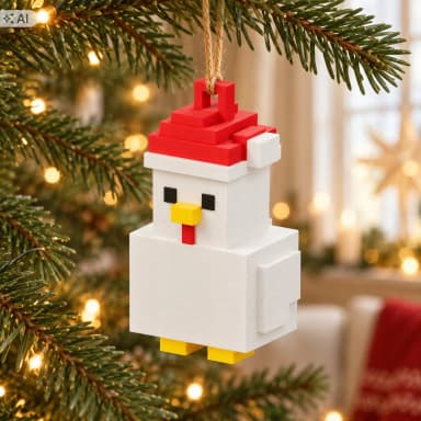 Slepička vánoční ozdoba na stromeček kostková 6 cm BLOCKBUILDER