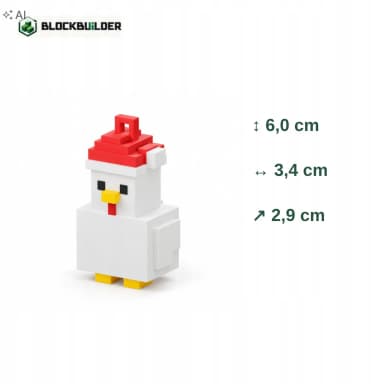 Slepička vánoční ozdoba na stromeček kostková 6 cm BLOCKBUILDER