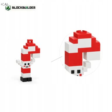 Vánoční hůlka ozdoba na stromeček kostková 6,5 cm BLOCKBUILDER