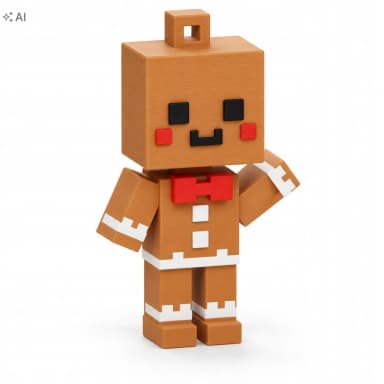 Perníček vánoční ozdoba na stromeček kostková 6,5 cm BLOCKBUILDER