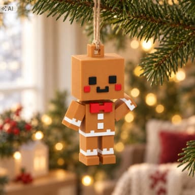 Perníček vánoční ozdoba na stromeček kostková 6,5 cm BLOCKBUILDER