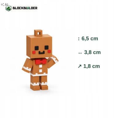 Perníček vánoční ozdoba na stromeček kostková 6,5 cm BLOCKBUILDER
