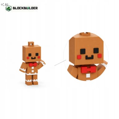 Perníček vánoční ozdoba na stromeček kostková 6,5 cm BLOCKBUILDER