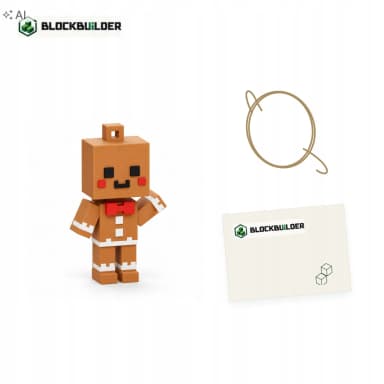 Perníček vánoční ozdoba na stromeček kostková 6,5 cm BLOCKBUILDER