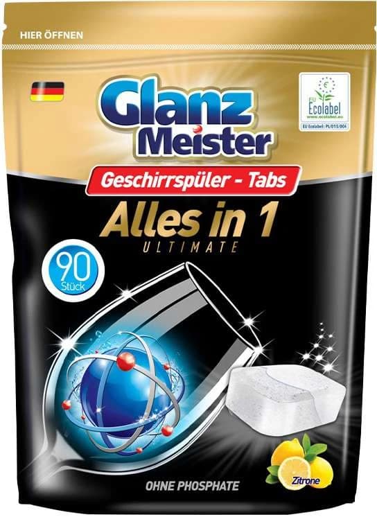 Glanz Meister Ultimate Alles in 1 tablety do myčky, 90 ks