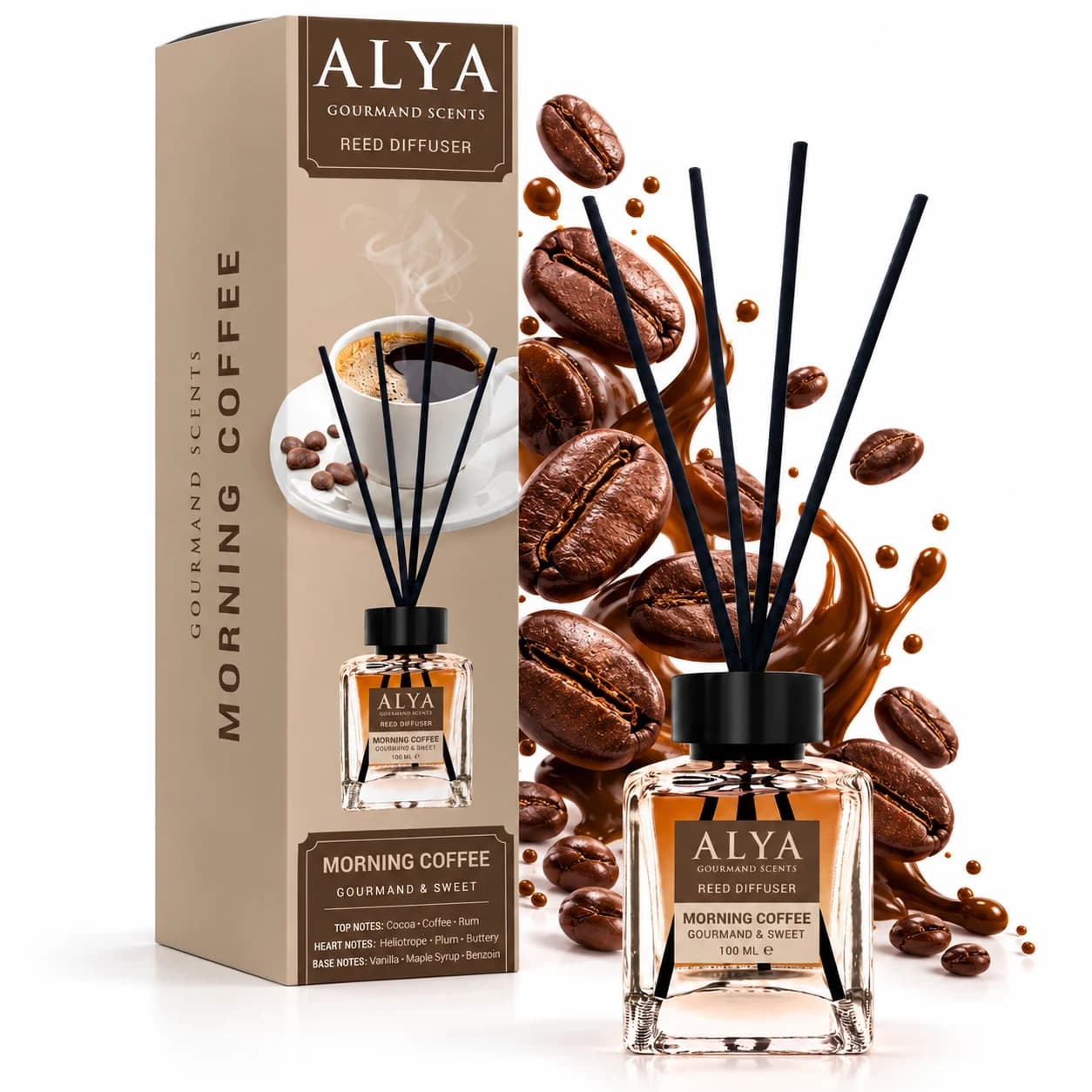 ALYA tyčinkový aroma difuzér Gourmand Morning Coffee, 100 ml