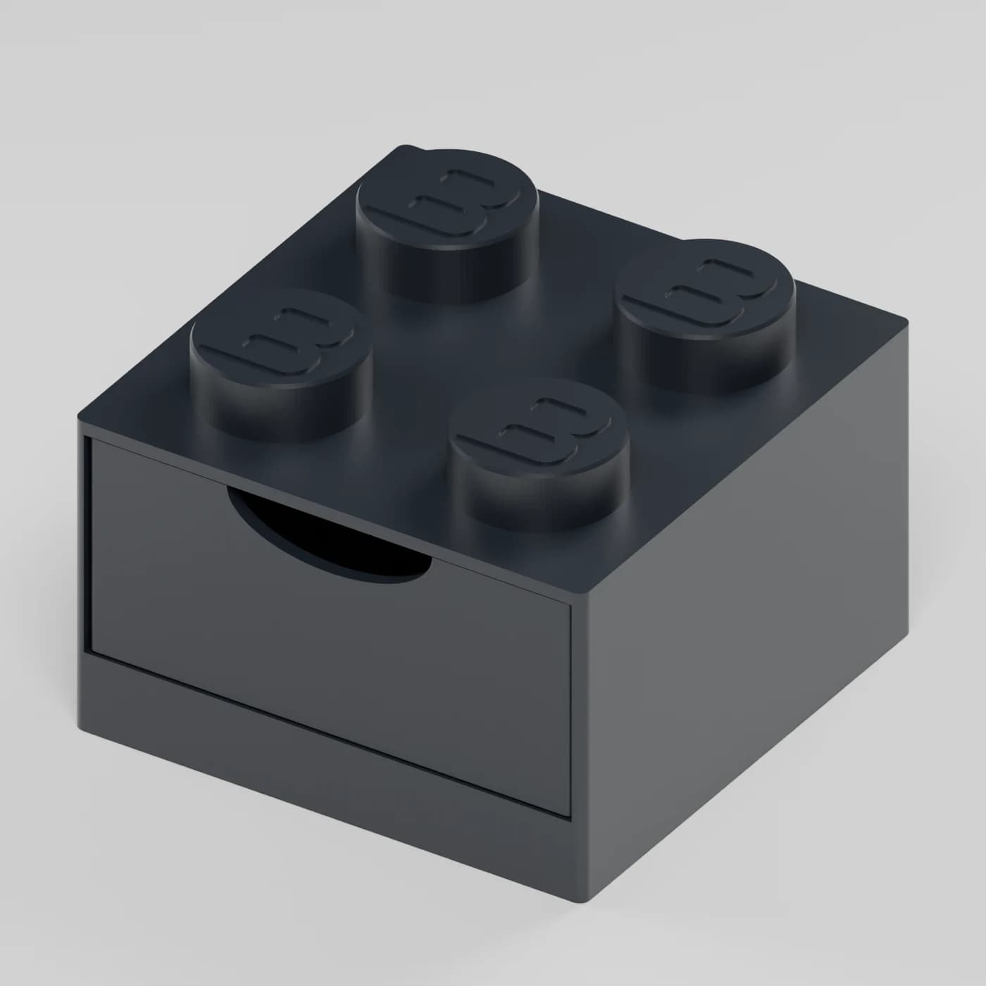 BlockBuilder úložný box se zásuvkou 2×2, čierna