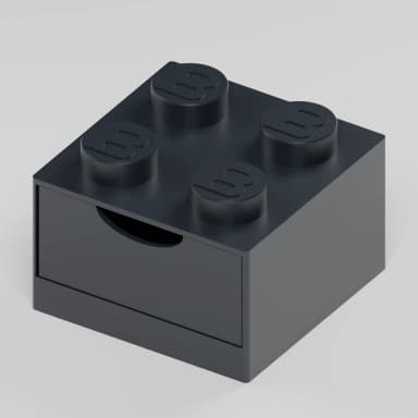 BlockBuilder úložný box se zásuvkou 2×2, čierna