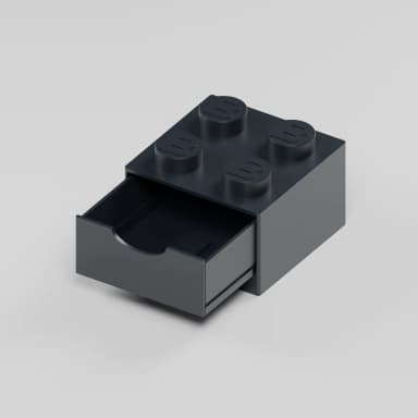 BlockBuilder úložný box se zásuvkou 2×2, čierna