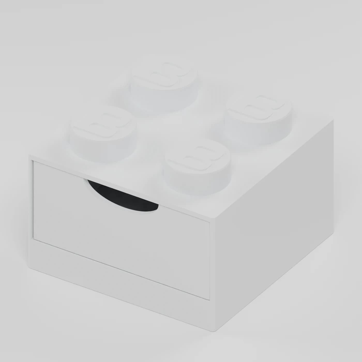 BlockBuilder úložný box se zásuvkou 2×2, bílá