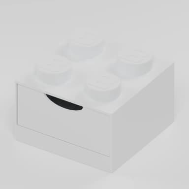 BlockBuilder úložný box se zásuvkou 2×2, bílá