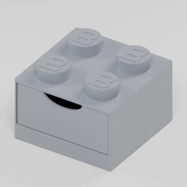 BlockBuilder úložný box se zásuvkou 2×2, šedá
