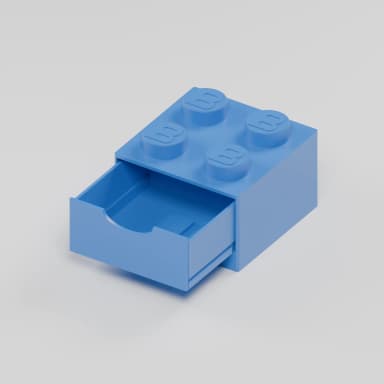 BlockBuilder úložný box se zásuvkou 2×2, modrá