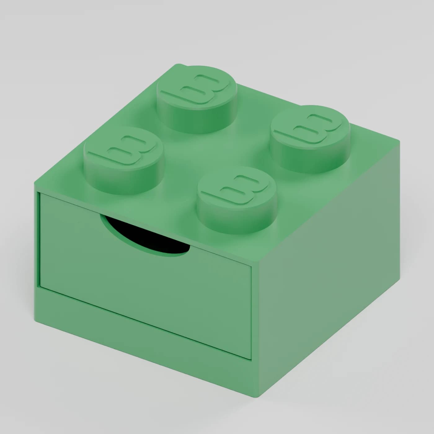 BlockBuilder úložný box se zásuvkou 2×2, zelená