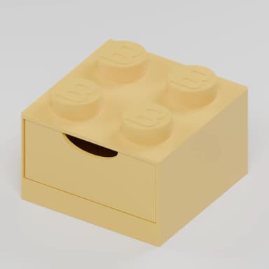 BlockBuilder úložný box se zásuvkou 2×2, žlutá