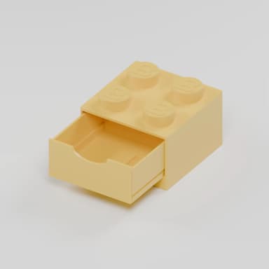 BlockBuilder úložný box se zásuvkou 2×2, žlutá