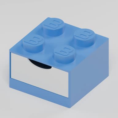 BlockBuilder úložný box se zásuvkou 2×2, modrá / bílá