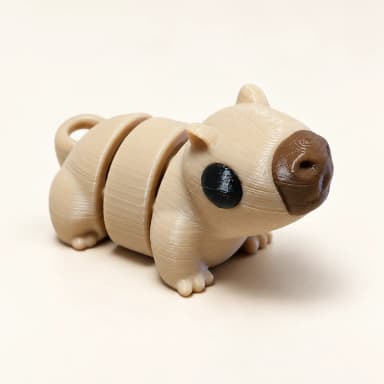 BLOCKBUILDER Kapybara S, tříbarevná kloubová figurka, 4 cm