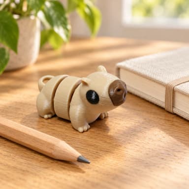 BLOCKBUILDER Kapybara S, tříbarevná kloubová figurka, 4 cm
