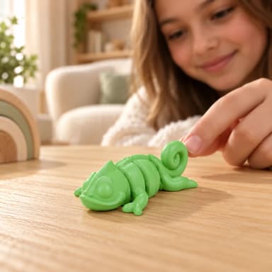 BLOCKBUILDER Chameleon, kloubová figurka zelená