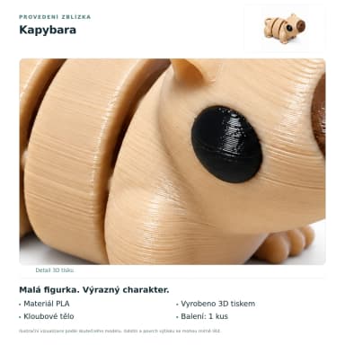 Kapybara L 53,6 mm, pohyblivá figurka, hnědá, 1 ks BlockBuilder