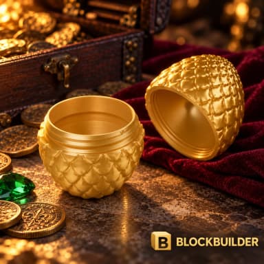 BLOCKBUILDER Dračí vejce M zlaté, šroubovací schránka, 1 ks