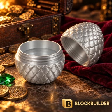 BLOCKBUILDER Dračí vejce M stříbrné, šroubovací schránka, 1 ks