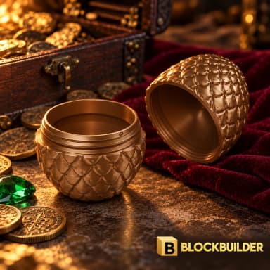 BLOCKBUILDER Dračí vejce M bronzové, šroubovací schránka, 1 ks