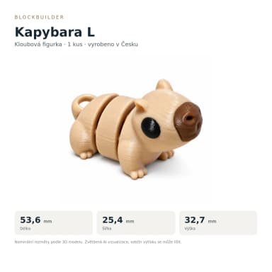 Kapybara L 53,6 mm, pohyblivá figurka, hnědá, 1 ks BlockBuilder