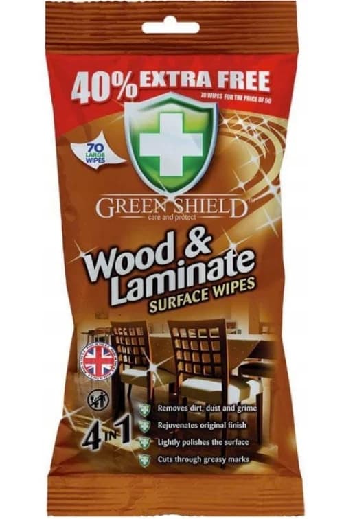 Green Shield Wood & Laminate obrúsky, 70 ks