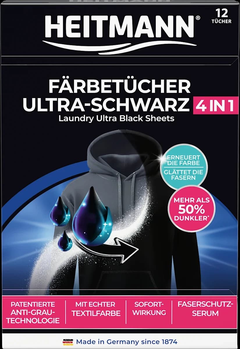 Heitmann Ultra-Schwarz obrúsky na tmavé prádlo, 12 ks
