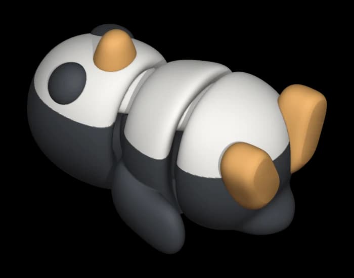 Tučňák S, kloubová mini figurka, černá, 1 ks BlockBuilder