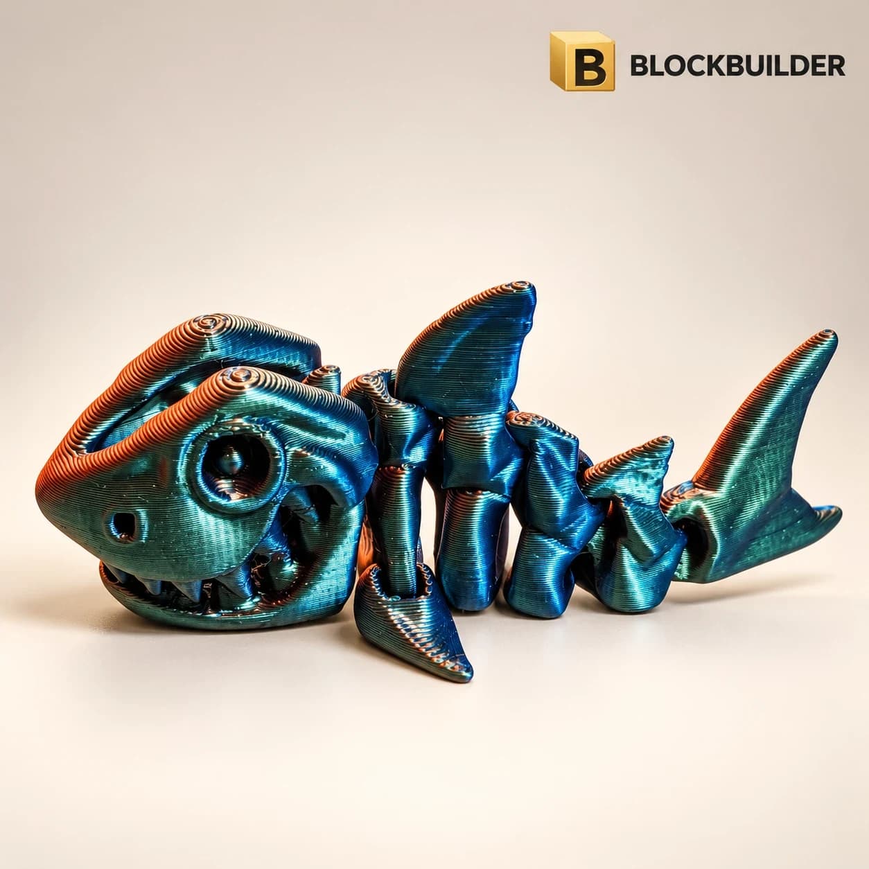 BLOCKBUILDER Kostěný žralok, kloubová figurka, 1 ks
