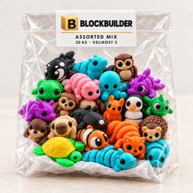 ASSORTED MIX 20 KS · kloubová zvířátka S | BLOCKBUILDER